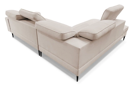 Ecksofa Samos schwarz links modernes Design einfach und stilvoll Körper in jedes Interieur Design passen verstellbare Kopfstützen