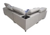 Ecksofa mit Schlaffunktion Hampton II beige linke Seite stilvolles Ecksofa Bett weiche Polsterung Stoffart Samt
