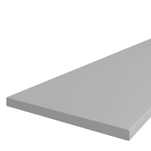 Arbeitsplatte aus Inox grau, 38 mm dick, 60 cm breit, hohe Widerstandsfähigkeit gegen Hitze, Spritzwasser und Stöße