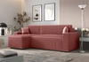 Ecksofa mit Schlaffunktion Brandon Bis Indian Pink Linkshänder dreidimensionalen Stoff mit ausdrucksstarken Streifen Bettzeug Container
