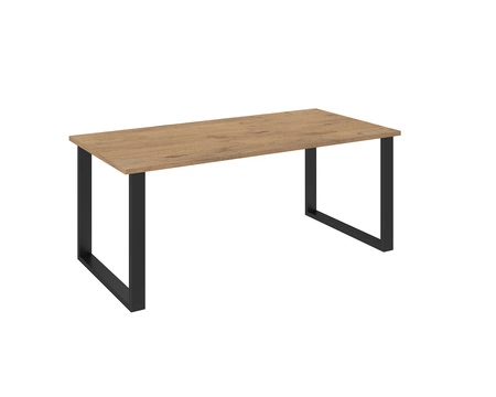 Taunton Tisch 185x90 cm Eiche lancelot / schwarz schlichte Form der Möbel mit stilvollen schwarzen Beinen im Loft-Stil bereichert auslaufsichere Platte