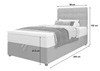 Boxspringbett Kingston 90x200 grau Bett im modernen skandinavischen Stil mit gepolstertem Kopfteil mit Kristallen Bett mit Staukasten
