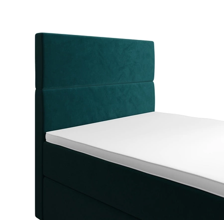 Boxspringbett Bing 90x200 türkis im modernen skandinavischen Stil mit gepolstertem Kopfteil Bett mit Staukasten