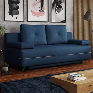 Sofa mit Schlaffunktion Austin navy blue moderner Plüschstoff garantiert höchsten Komfort und Funktionalität