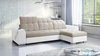 Ecksofa mit Schlaffunktion Luigi beige / weiß rechtes Ecksofa mit zwei Bettkästen Stoff mit interessanter Struktur