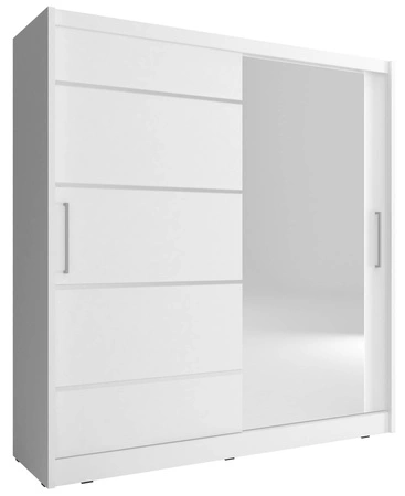 Andros 200 cm Schiebeschrank weiß moderne Garderobe ideal für ein Schlafzimmer Kleiderschrank oder Flur