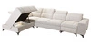 Ecksofa mit Schlaffunktion Penejos XI Lux beige linke Seite stilvolles Ecksofa mit bequemem ausziehbarem Fußteil