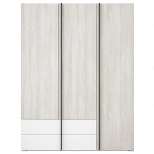 Kleiderschrank Remona 150 cm Eiche wilton weiß/weiß idealer Kleiderschrank mit Schubladen für das Jugendzimmer zweckmäßig und geräumig modernes Design