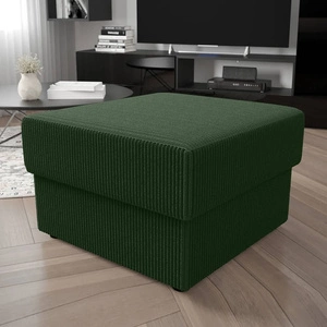 Fogu grün stilvolles Design Pouffe ideal für die Ergänzung Ihrer Einrichtung weichen Kordstoff mit markanten Streifen