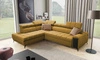Ecksofa mit Schlaffunktion Bolmso VII Senfgelb links elegantes Ecksofa für Wohnzimmer mit Schublade und Bettzeugcontainer