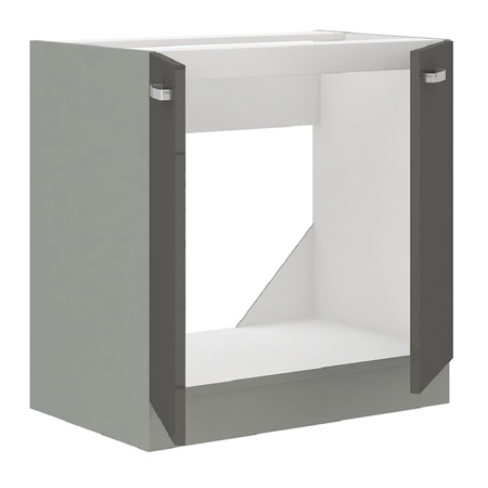 Küchenmöbel-Set Grey 260 cm Glanz Fronten einzigartigen Stil der Schränke wird das Innere jeder Küche passen