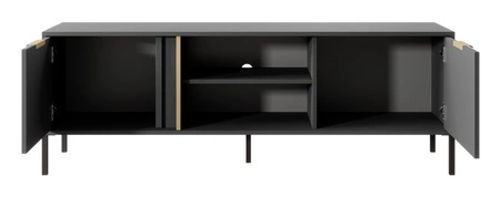 RTV Schrank Golden 153 cm anthrazit modernes Design ideal für Innenräume im industriellen Stil goldene Kante Griff gibt Eleganz