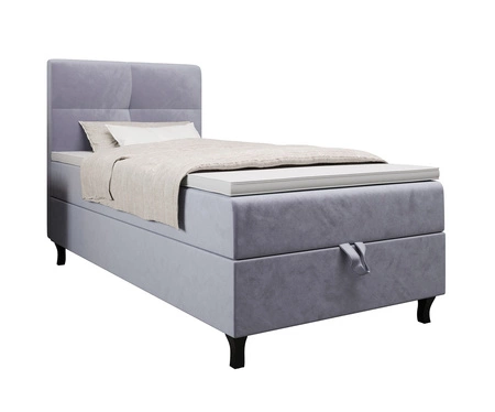 Boxspringbett Melba 120x200 hellblau Bett im modernen skandinavischen Stil mit gepolstertem Kopfteil Bett mit Staukasten