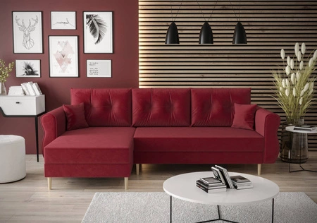 Ecksofa mit Schlaffunktion Wilkins kastanienbraun linke Seite stilvolles und modernes Design, das sich in jede Einrichtung einfügt