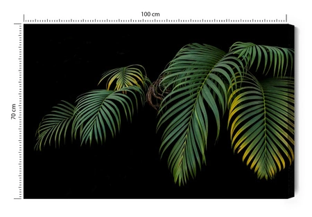 Leinwandbild mit Palmenblättern 100x70 cm zeitlose Dekoration für jedes Interieur Bild in ausdrucksstarken Farben hohe Verarbeitungsqualität
