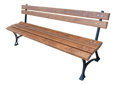 Gartenbank 180 cm FIEM-01-LKBP-180 Royal Gusseisen mit Rückenlehne Erlenholz lackiert