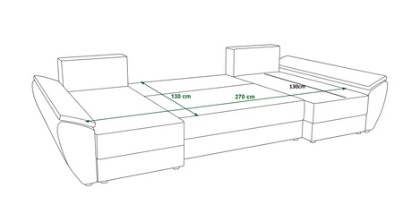 Ecksofa mit Schlaffunktion Fogu U IV Honig-Gelb komfortables und funktionelles Ecksofa für das Wohnzimmer mit einem interessanten Design dreidimensionalen Stoff
