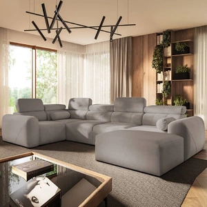 Ecksofa mit Schlaffunktion Cantare IV graue Esche rechts Sorgfältig verarbeitetes Ecksofa für den Wohnbereich bietet Komfort und Bequemlichkeit