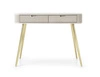 Zoya beige Konsole mit Schubladen stilvolle und funktionale Schminktisch geschwungene massive Form geriffelte Schubladenfronten goldene Beine
