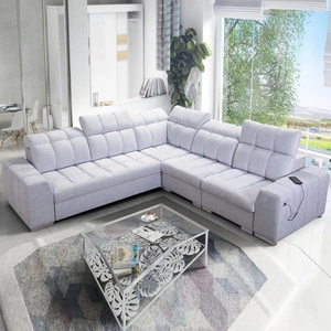 Ecksofa mit Schlaffunktion Luigi III grau Esche rechts bequemes Ecksofa für das Wohnzimmer perfekt für die tägliche Entspannung