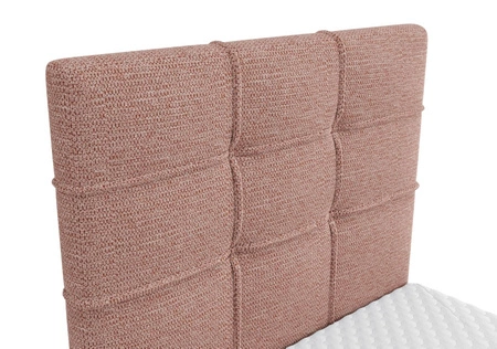 Boxspringbett Irvine 90x200 rosa stilvolles Bett mit Bettzeugablage und hohem Kopfteil besticht durch sein elegantes Design