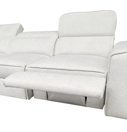 Ecksofa mit Schlaffunktion Viano XI Lux grau Esche links Design-Ecksofa mit ausziehbarem Fußteil und Bettzeugstaufach
