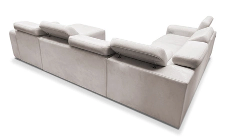 Ecksofa mit Schlaffunktion Cantare VIII beige rechts geschmackvolles Ecksofa mit verstellbaren Kopfstützen Bettzeugcontainer