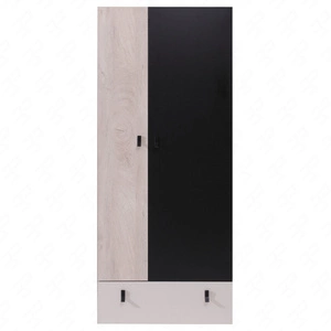 Kleiderschrank Niko 80 cm schwarz / Eiche / beige ideal für das Jugendzimmer funktioneller Kleiderschrank mit Schublade