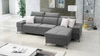 Ecksofa mit Schlaffunktion Elgin grau rechtes Ecksofa mit verstellbaren Kopfstützen praktische Schubladen in den Seiten des Möbels