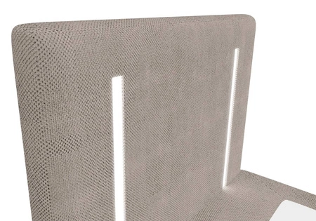 Boxspringbett Norco 90x200 dunkelbeige stilvolles Bett mit Staukasten Beleuchtung im Kopfteil fügt eine einzigartige Note