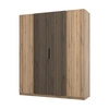 Kleiderschrank Kastano XIII 200 cm Eiche evoke modernes Design Metallkante Griffe Schranktür mit schwarzen Lamellen verziert