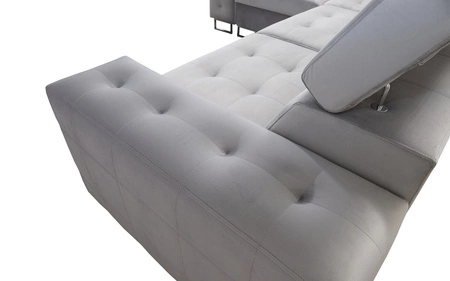 Ecksofa mit Schlaffunktion Hampton II meeresblau links stilvolles Ecksofa weiche Polsterung Stoffart Samt
