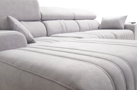 Ecksofa mit Schlaffunktion Castel rosa links komfortables und stilvolles Ecksofa mit Bettzeugcontainer