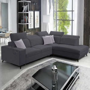 Ecksofa mit Schlaffunktion Kelly Sleek VII graphit rechts geflochten komfortable und funktionelle Ecksofa für das Wohnzimmer