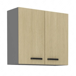 Chevron Küchenhängeschrank 80 G-72 2F Front mit dekorativem Fischgrätdekor feuchtigkeits- und beschädigungsbeständiger Schrank