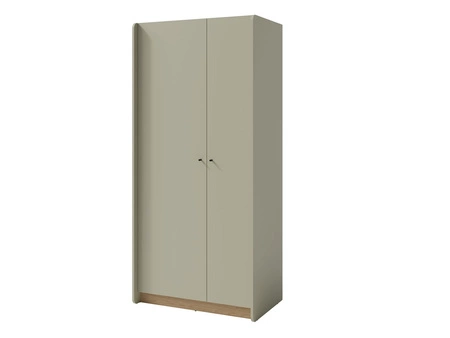 Kleiderschrank Olivio 90 cm eucalyptus / baltic oak dune modernes Design ABS-Finish dezente schwarze Griffe