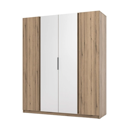 Spiegel Kleiderschrank Kastano VIII 200 cm Eiche evozieren stilvolles Design Kleiderschrank für Schlafzimmer oder Zimmer mit Rand Griffe bereichert