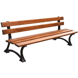 Gartenbank 180 cm FIEM-04-LM-180 urban Gusseisen mit Rückenlehne Erlenholz lackiert