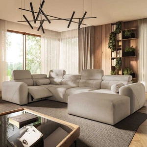 Ecksofa mit Schlaffunktion Cantare IV Lux beige rechts sorgfältig verarbeitetes Ecksofa für das Wohnzimmer mit hochklappbarem Fußteil