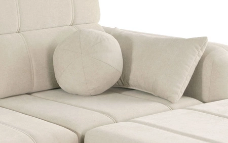 Ecksofa mit Schlaffunktion Cetara grau rechte Seite stilvolles Design komfortable Schiebelehne verstellbare Kopfstützen