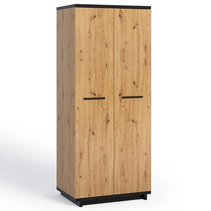Kleiderschrank Simi 90 cm artisan Eiche / schwarz minimalistisches Design klassische Form ideale Garderobe für ein Schlafzimmer Kleiderschrank oder Flur