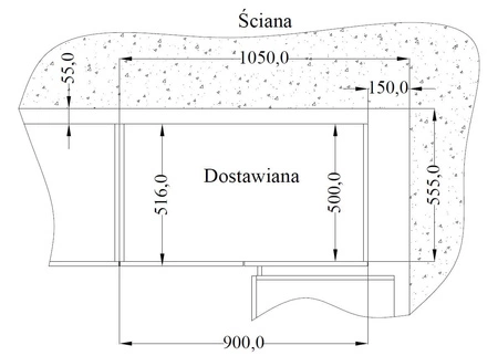Ponza 105 ND 1F BB Küchenschrank rechts, dampf-, hitze- und spritzwassergeschützt