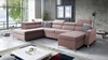 Ecksofa mit Schlaffunktion Rava VI lavendelrosa rechtshändig Praktisches und modernes Ecksofa mit einer Multifunktionslampe