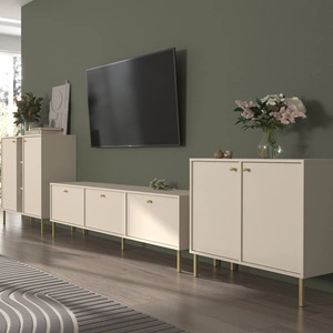 Möbel Kioto II beige stilvolles Design Wohnzimmer Möbel elegante Möbel von Metall goldenen Beinen subtilen Griffen unterstützt