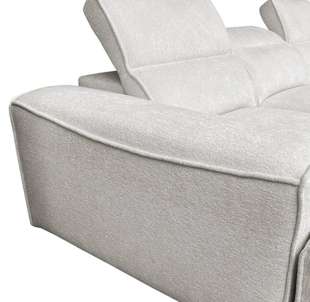 Ecksofa mit Schlaffunktion Viano patina linke Seite stilvolles Ecksofa mit interessanter Form verstellbare Kopfstützen Zierkissen