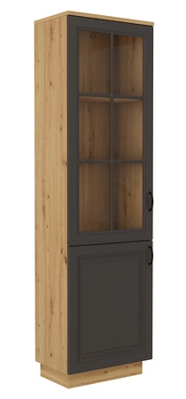 Möbelset Style Eiche artisan / grau graphit klassisches Design Wohnzimmermöbel-Set stilvoll gefräste Fronten Schrankwand mit Garderobe