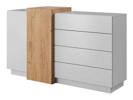 Raummöbel-Set Space weiß / Eiche craft gold modernistisches Design der Schrankwand moderne Form der Möbel push to open system