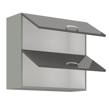 Küchenmöbel-Set Grey 260 cm Glanz Fronten einzigartigen Stil der Schränke wird das Innere jeder Küche passen