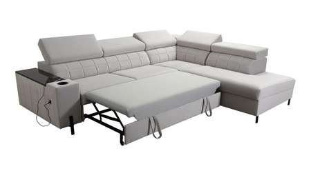 Ecksofa mit Schlaffunktion Belvi III braun rechte Seite komfortables und elegantes Ecksofa für das Wohnzimmer mit praktischem Stauraum an der Seite