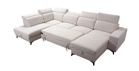 Ecksofa mit Schlaffunktion Kelly Sleek VI lavendel rosa rechte Seite modernes Design Ecksofa für Wohnzimmer mit verstellbaren Kopfstützen